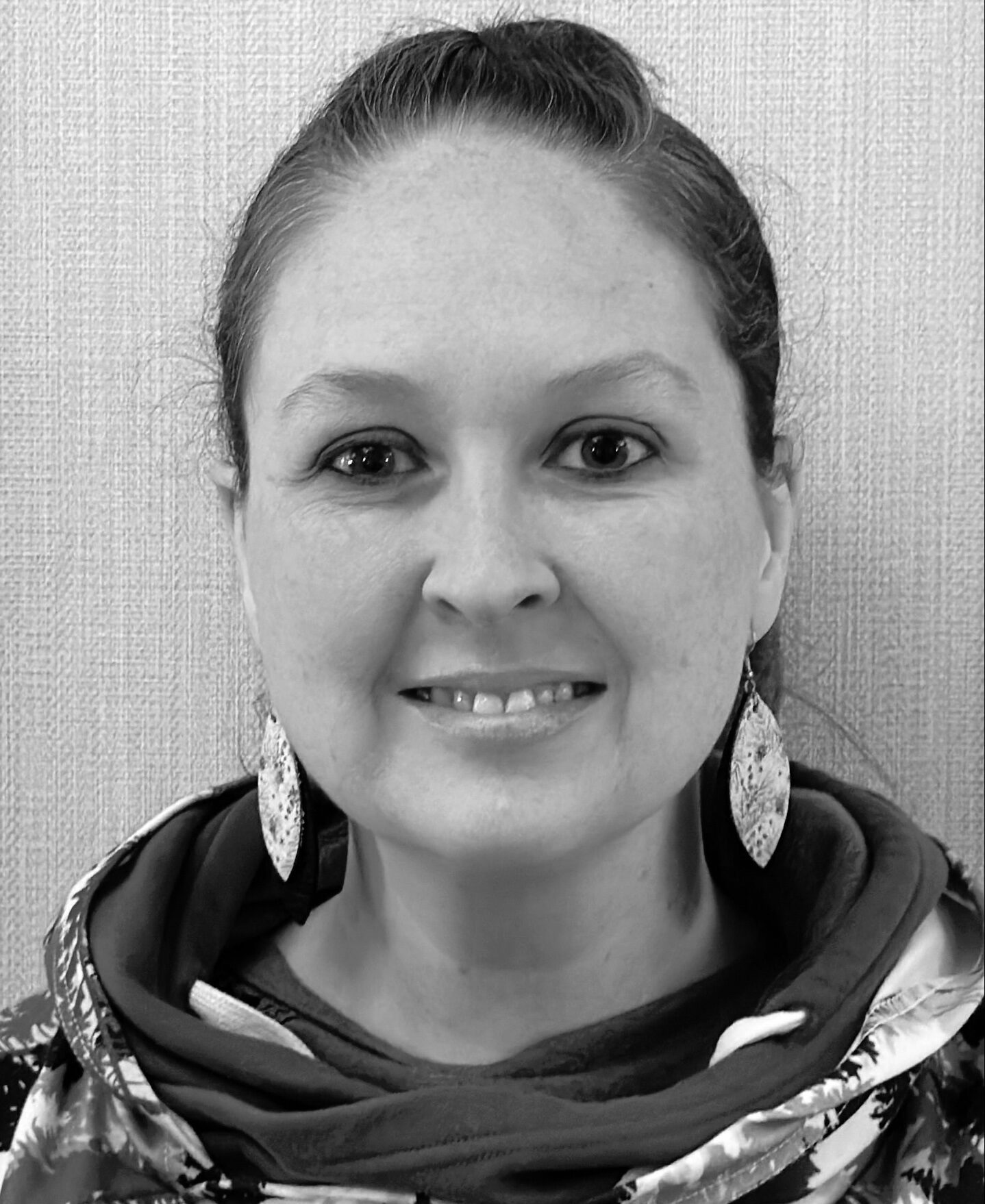 Black and white professional portrait of Patricia Bentley