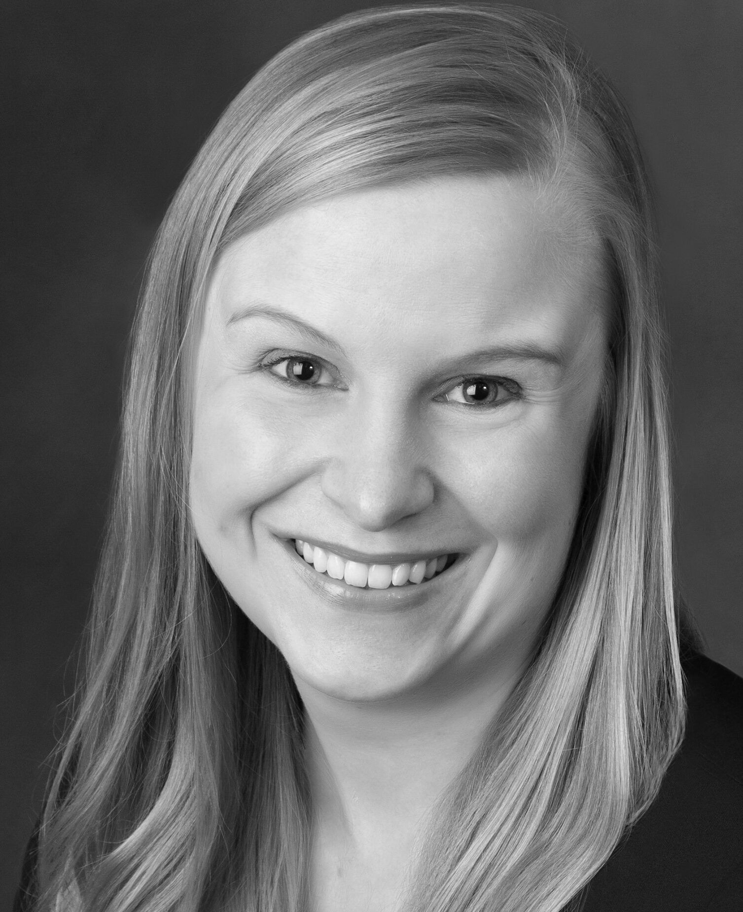 Black and white professional portrait of Monica Kemper