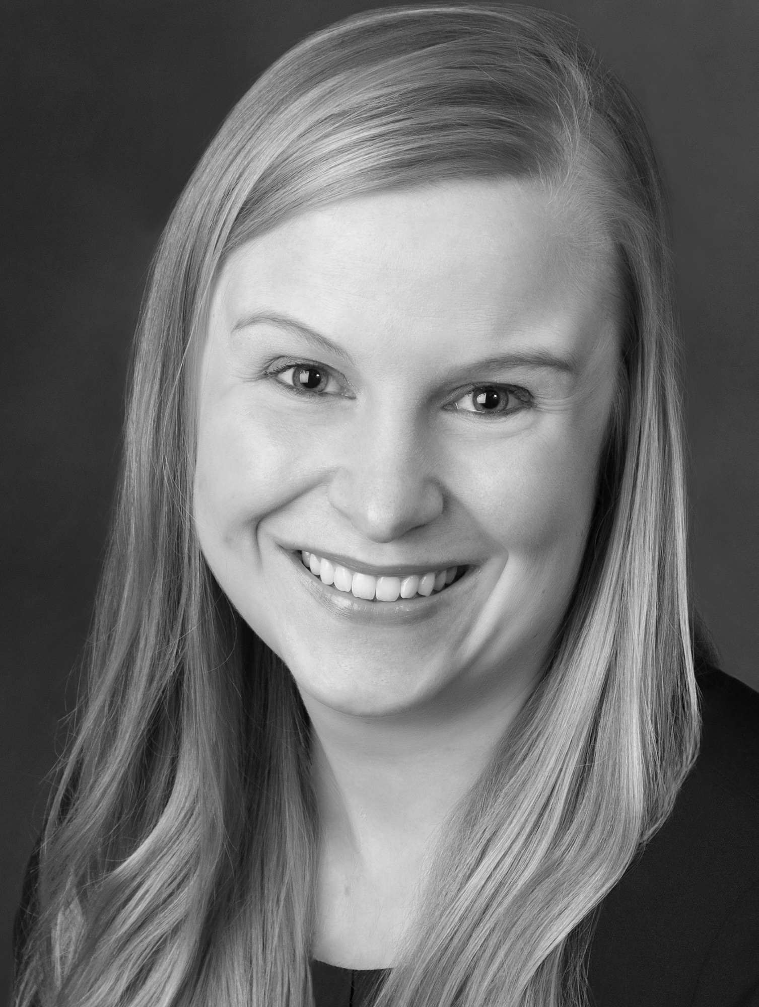 Black and white professional portrait of Monica Kemper