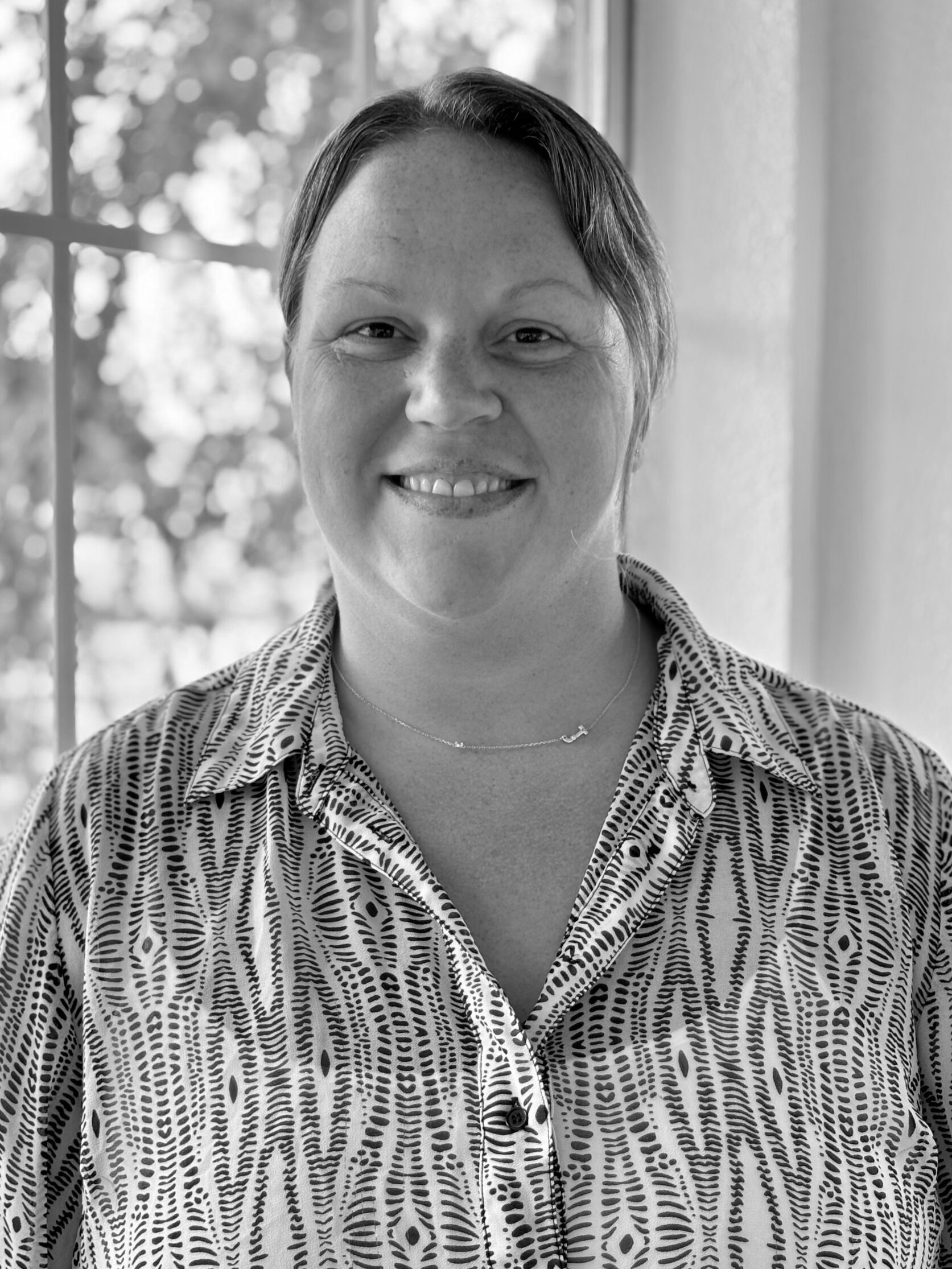 Black and white professional portrait of Jennie Watson