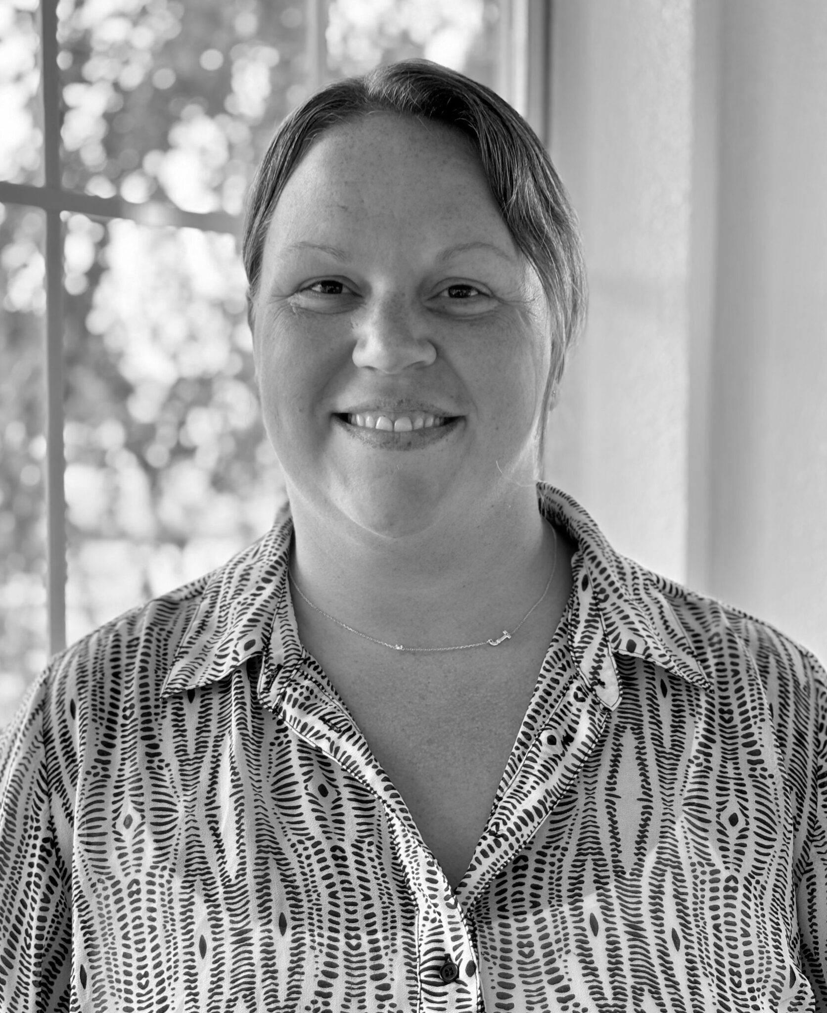 Black and white professional portrait of Jennie Watson