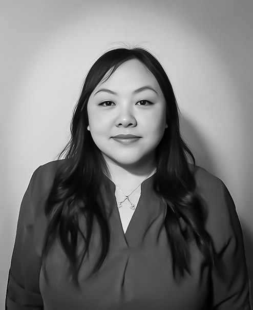 Professional black and white portrait of Gao Ly