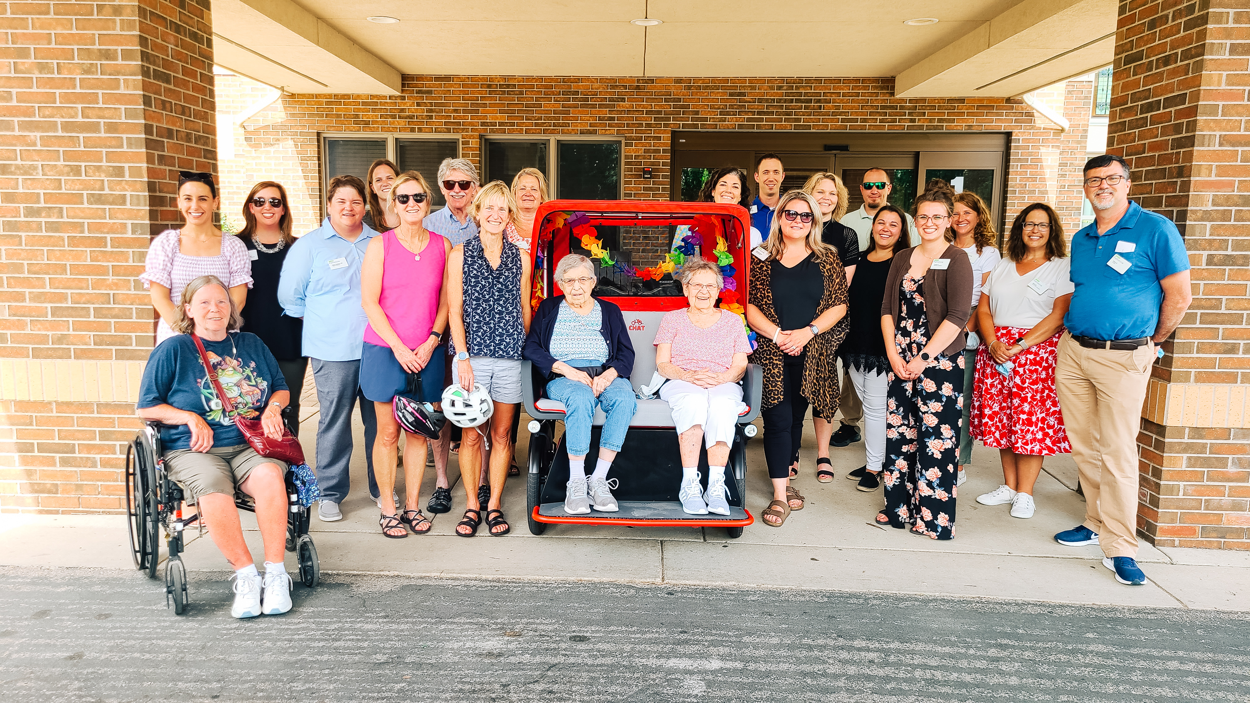 trishaw bike ribbon cutting ceremony with Marcia Kull