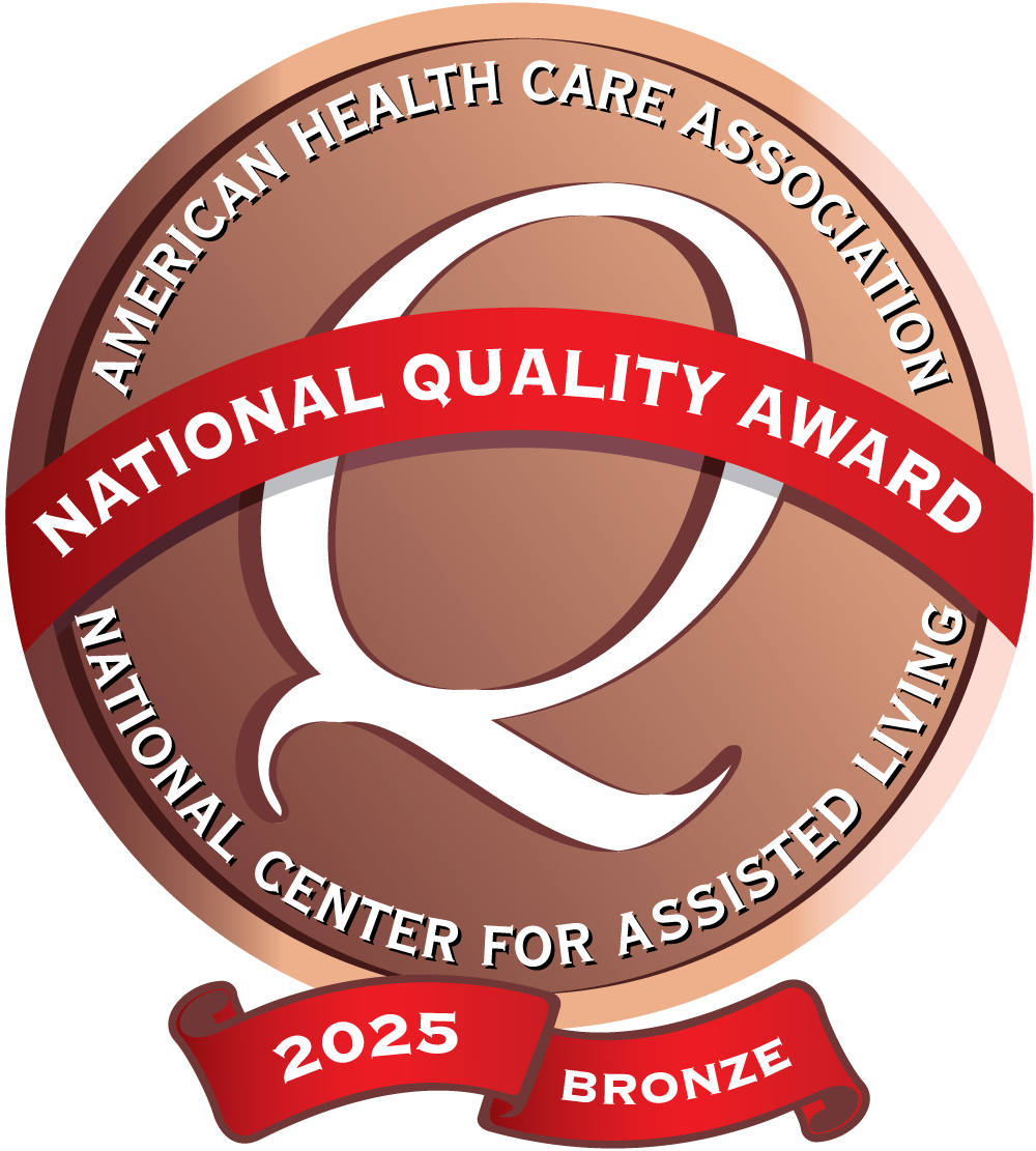 2025 Bronze National Quality Award badge from the American Health Care Association and National Center for Assisted Living