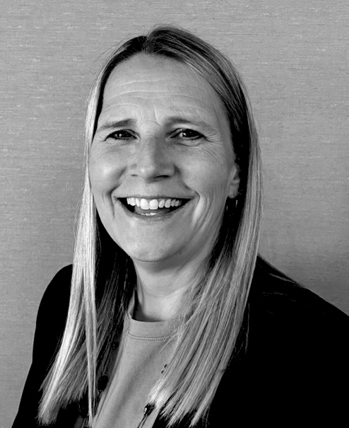 Black and white professional portrait of Gerri DeWitte