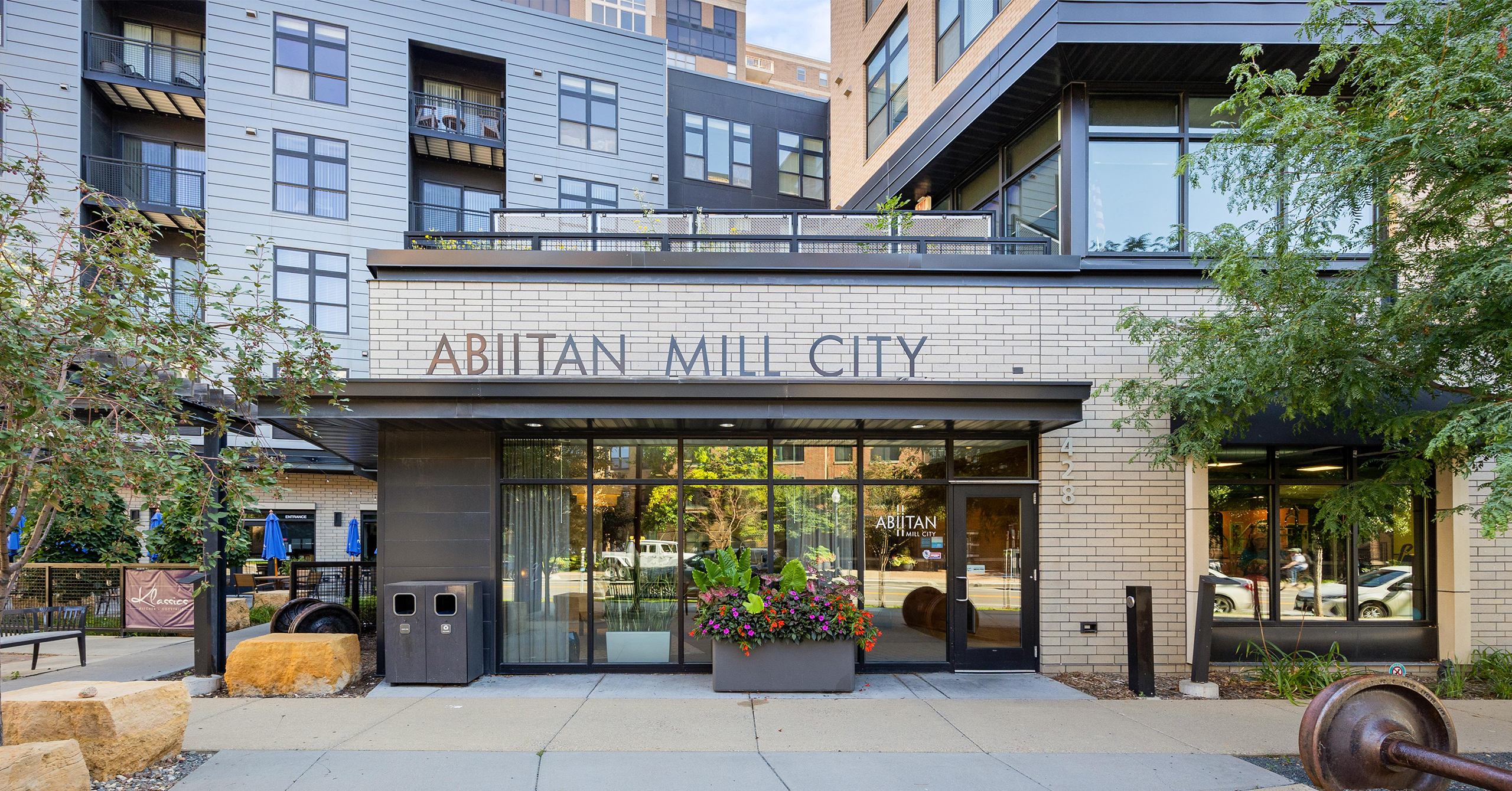 The exterior of the Abiitan Mill City building
